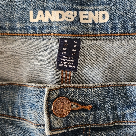 Lands End Wmns Recover High Rise Relaxed Straight Utility Blue Jeans |16x30| NEW - Picture 10 of 12
